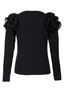 T-shirt com joias e folhos