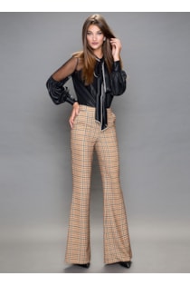Pantalones de cintura alta a cuadros