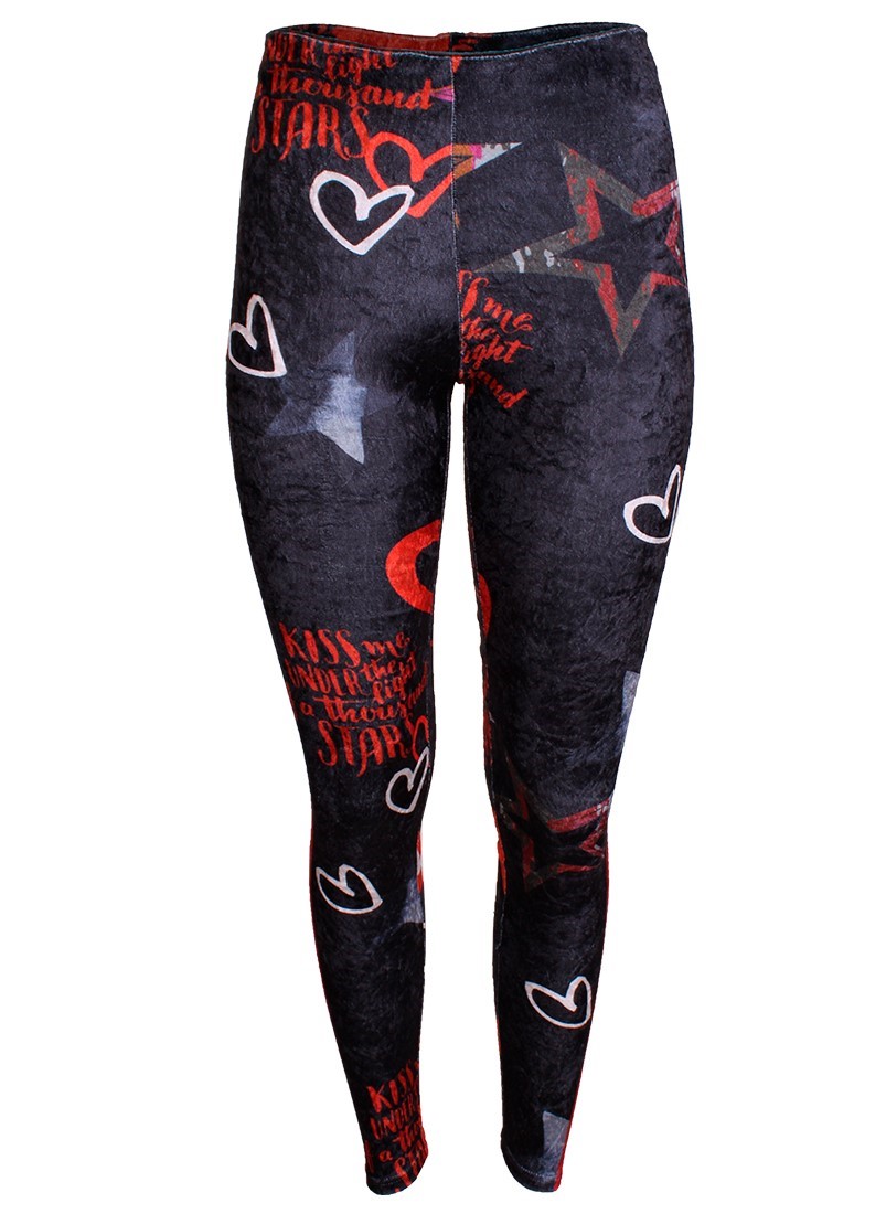 Printed legging pants and side band