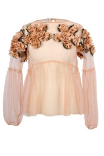 Shirt with flower applique