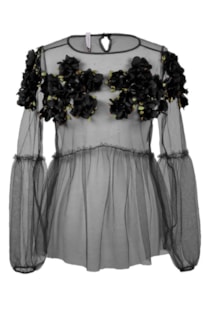 Shirt with flower applique
