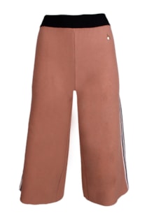 Calças de tricot com faixa lateral