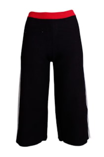 Calças de tricot com faixa lateral