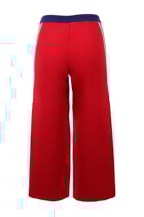 Calças de tricot com faixa lateral