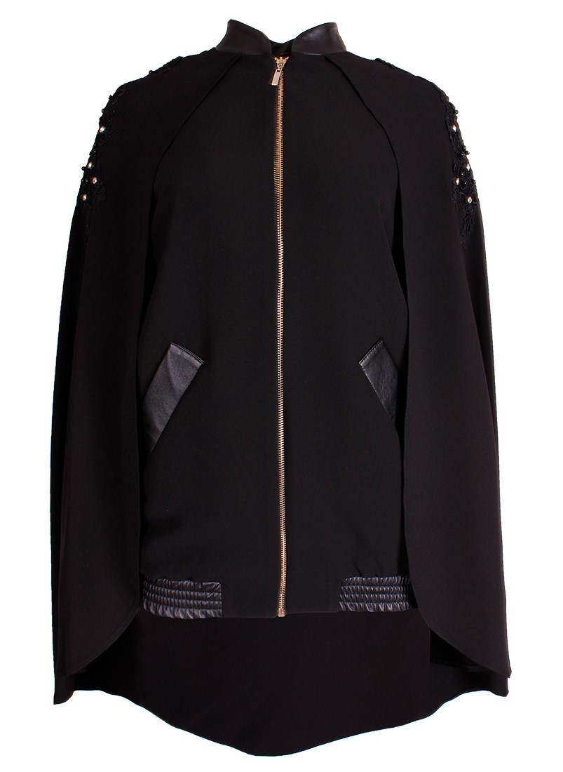 Bomber printed cape 