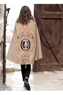 Bomber printed cape 