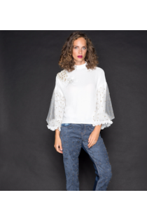 Tunic with balloon sleeves