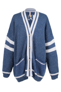 Casaco oversize de tricot com bolsos