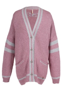 Casaco oversize de tricot com bolsos