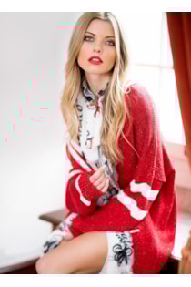 Casaco oversize de tricot com bolsos