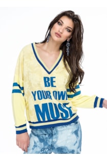 Sweatshirt decote em bico