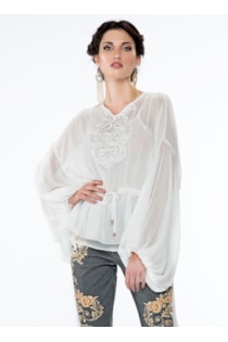 Blouse with fitted waist