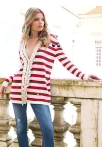 Camisola de tricot com folhos