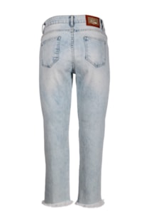 Pants with frayed hem