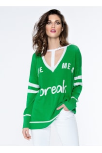 Tricot shirt with v-neckline