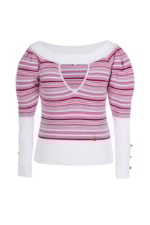 Camisola de tricot com abertura