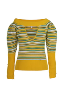 Camisola de tricot com abertura