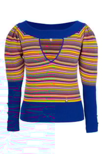 Camisola de tricot com abertura