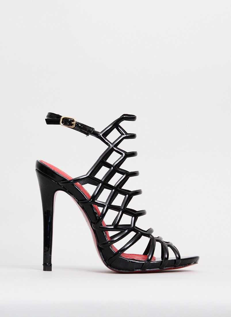 Heeled sandal with straps