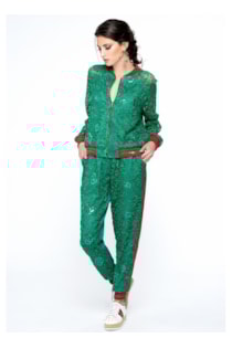 Pantalones combinados de encaje