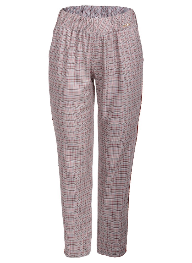 Tartan pants with side band