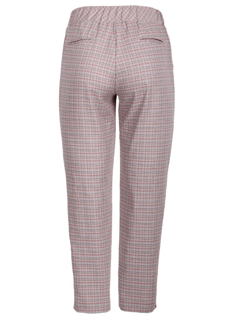 Tartan pants with side band