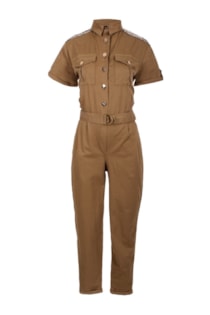 Straight jumpsuit with belt