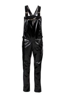 Jumpsuit with leather effect