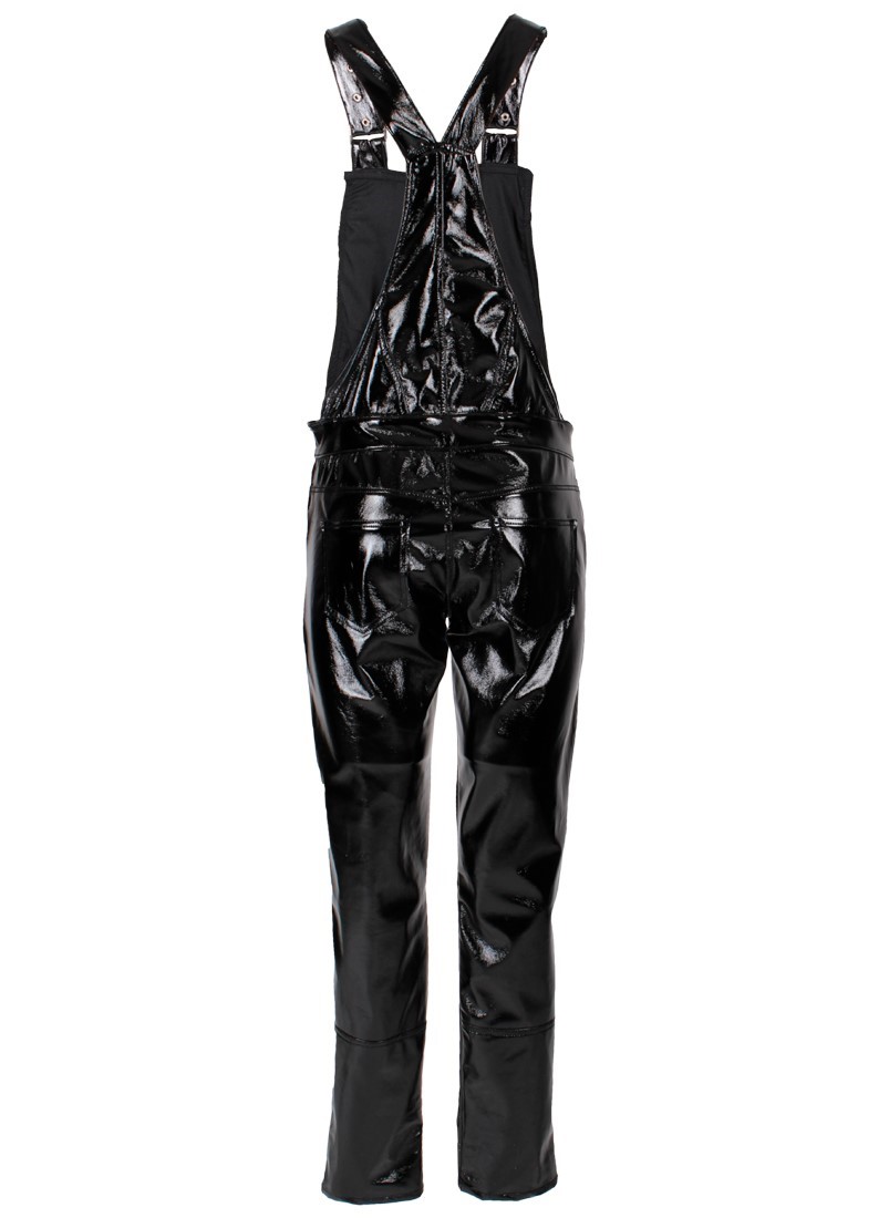 Jumpsuit with leather effect