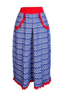Falda de tricot con pinzas