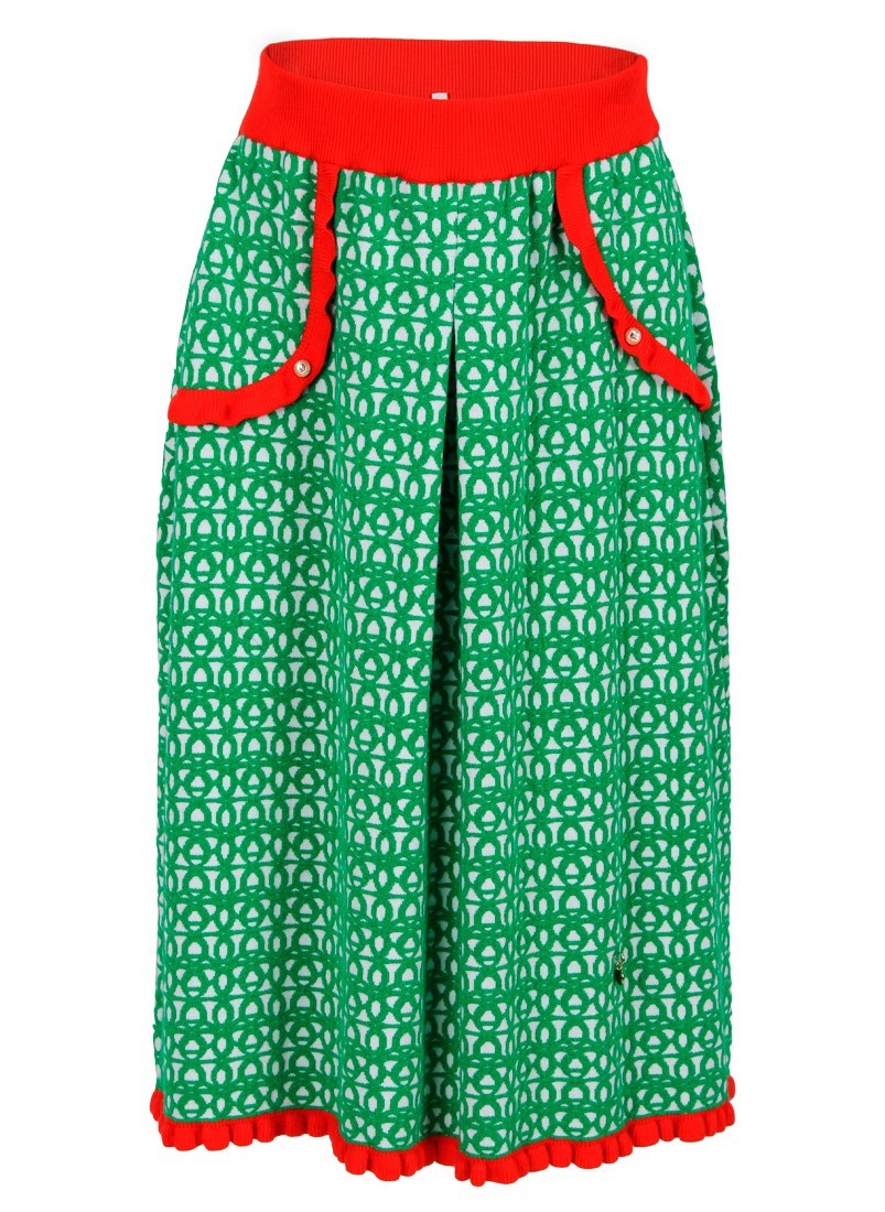 Falda de tricot con pinzas