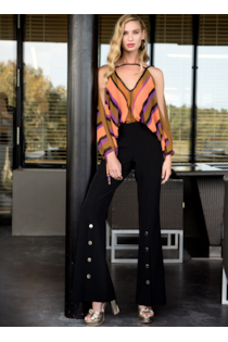 long pants with buttons