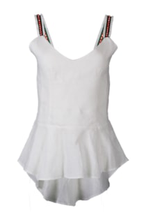 Top de linho com alças