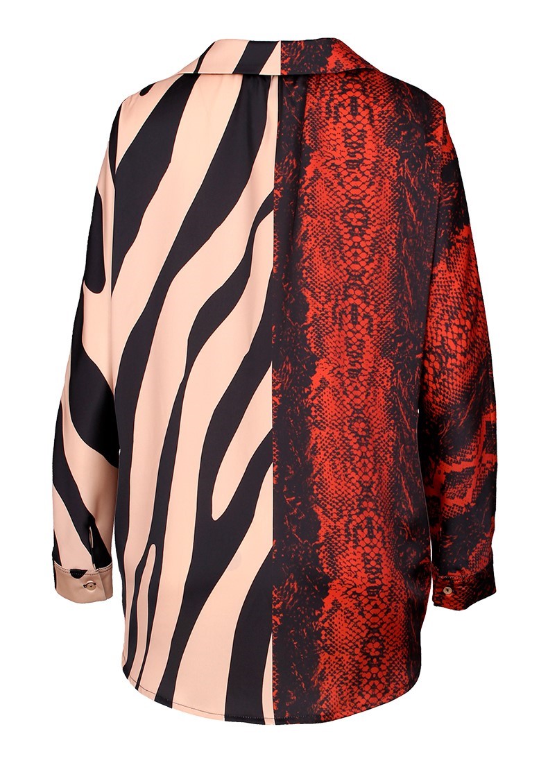 Printed asymmetric blouse