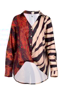 Printed asymmetric blouse