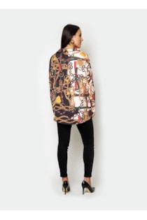 Printed asymmetric blouse