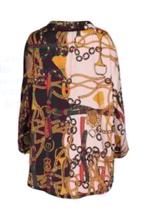 Printed asymmetric blouse