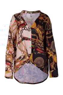 Printed asymmetric blouse