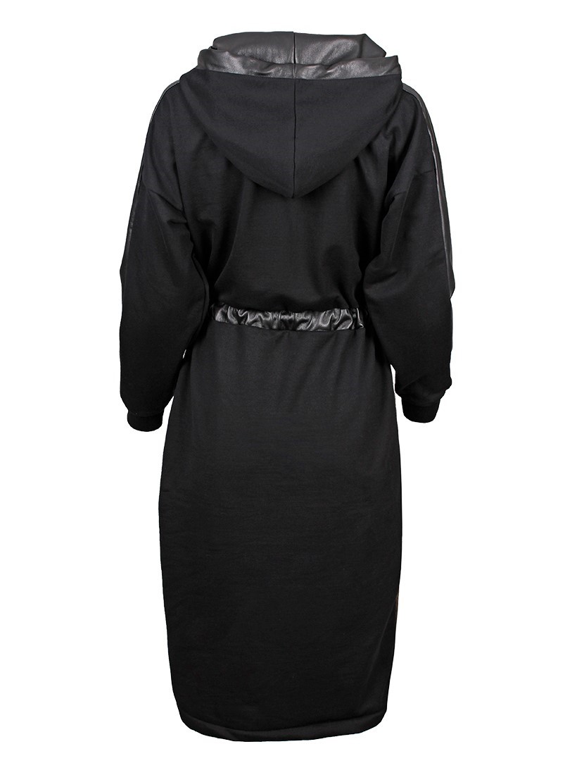Midi dress with hood