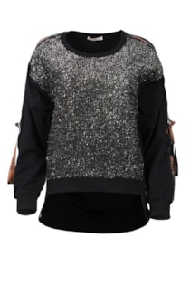 Camisola com frente brilhante