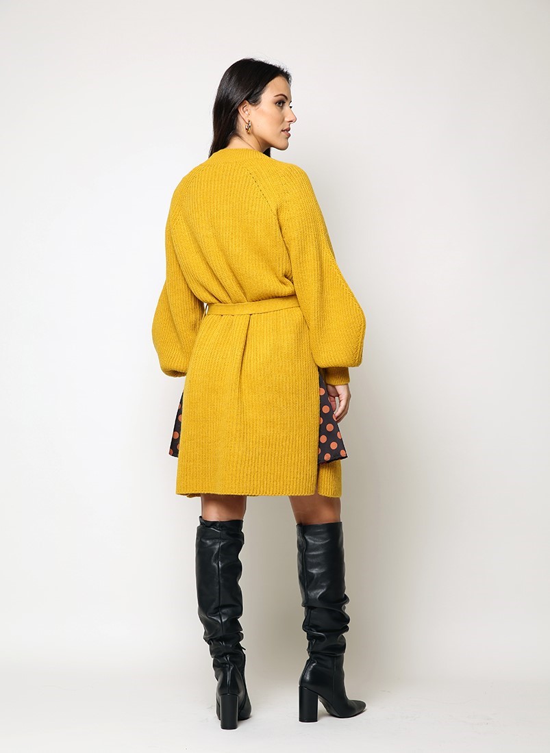 Tricot coat with pockets