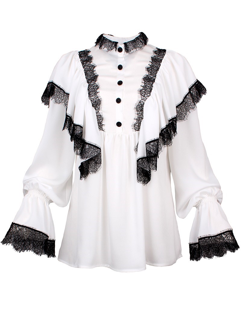 Shirt with frills