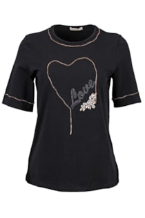 T-shirt com corrente brilhante