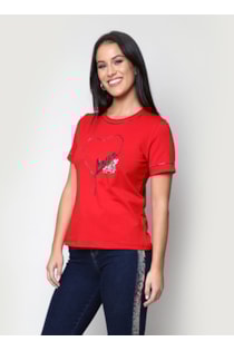 T-shirt com corrente brilhante