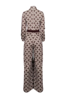 Printed jumpsuit with belt