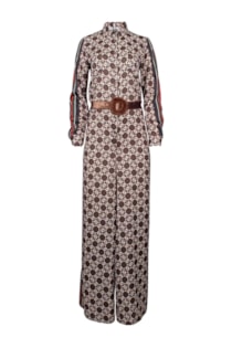 Printed jumpsuit with belt