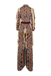 Printed jumpsuit with belt