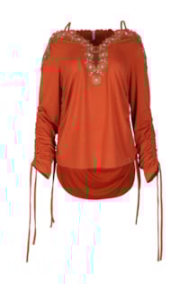 Blusa assimétrica com detalhes