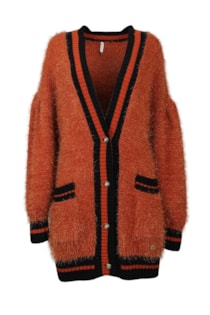 Abrigo con punto tricot metalizado