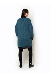 Abrigo con punto tricot metalizado